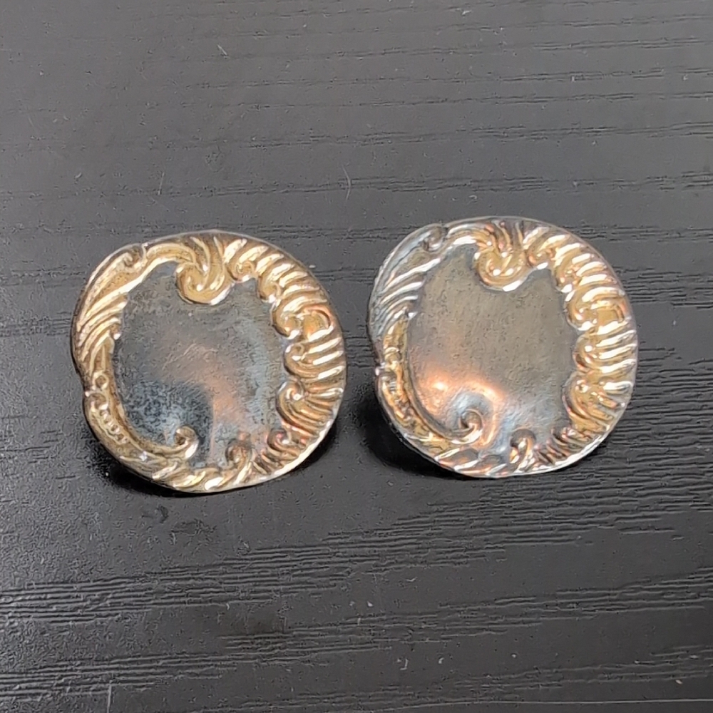 Vintage Silver 925 And Gold Tone Earrings